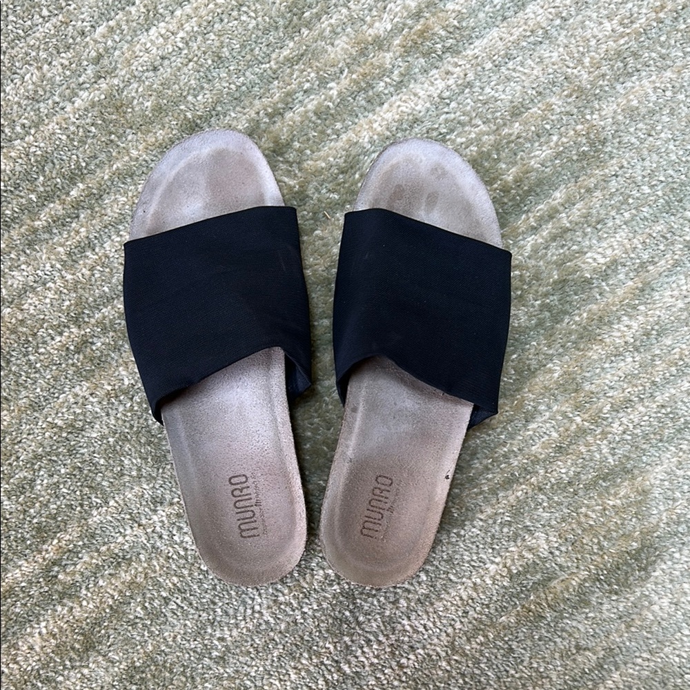 Munro Women's Black Slide Sandals 11 w